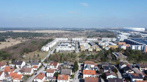 Luftbildaufnahme der Lage - Doppelhaushälfte mit 161,00 m&sup2; in München zum Kaufen