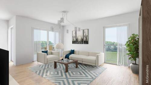 Wohnzimmer - 4 Zimmer Etagenwohnung zum Kaufen in Schwandorf