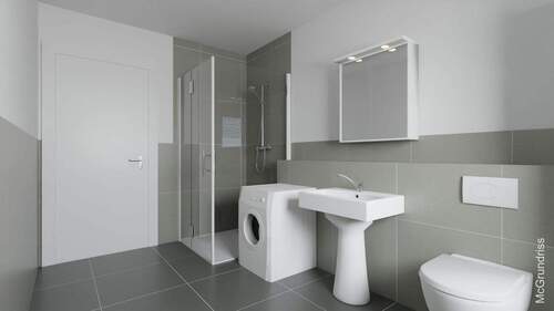 Bad mit Dusche und Fenster - 