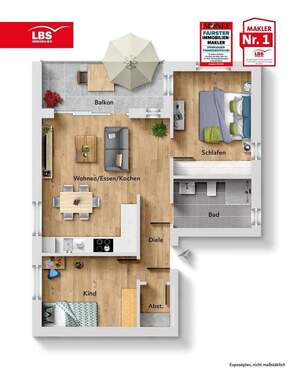 Haus 1 ETW 1 - 3 Zimmer Etagenwohnung zum Kaufen in Gütersloh