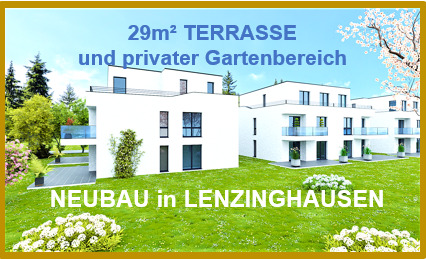 Terrasse + Gartenbereich - 29m² Terrasse zur Südseite und einem privaten Gartenbereich. Übergabe Juni 26.