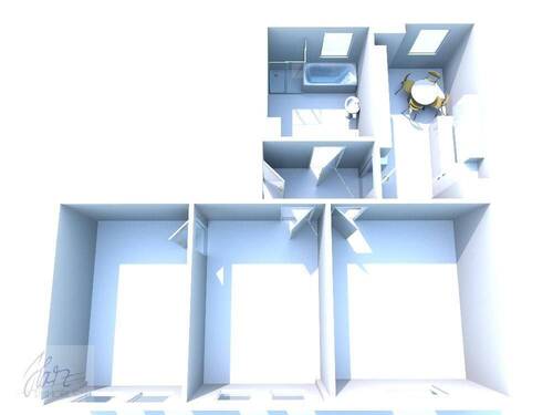 3D-Ansicht - 3 Zimmer Etagenwohnung zur Miete in Riesa
