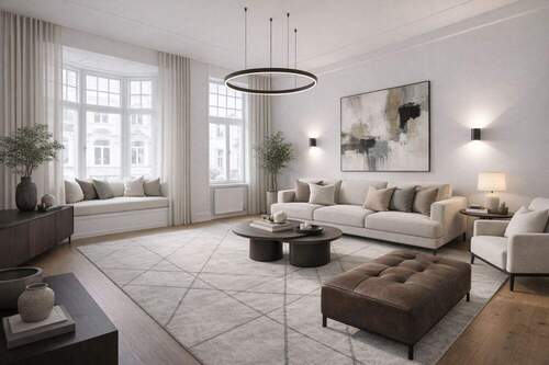 Titelbild - Visualisierung - Vier-Zimmer-Stilaltbauwohnung mit zwei Balkonen am Schweizer Platz