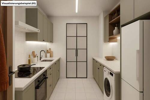 Küche Visualisierung - Etagenwohnung mit 80,00 m&sup2; in Stuttgart zum Kaufen