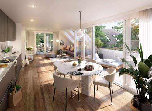 Visualisierung einer beispielhaften Dachgeschosswohnung - 