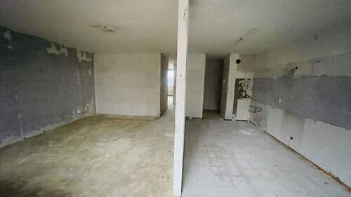 Wohnzimmer und Küche - 3 Zimmer Etagenwohnung in Stuttgart