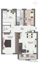 Grundriss der 3-Zimmer-Wohnung - 