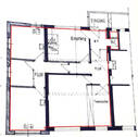 Grundriss rot markiert - 