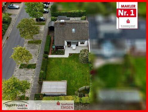 Rückansicht mit Garten - Charmantes Reihenendhaus in beliebter Lage - ebenerdiges Wohnen möglich