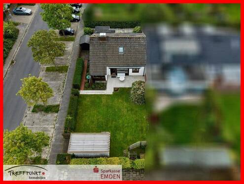 Rückansicht mit Garten - 4 Zimmer Reihenendhaus zum Kaufen in Emden