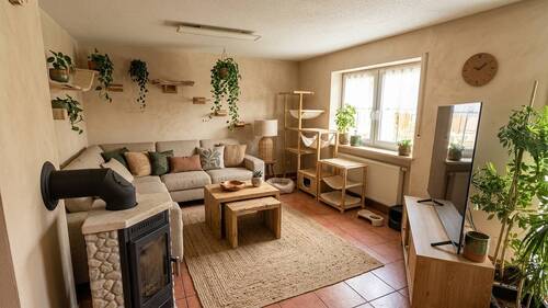 Wohnzimmer (KI neutralisiert).jpg - 4 Zimmer Reihenhaus in Waldkraiburg