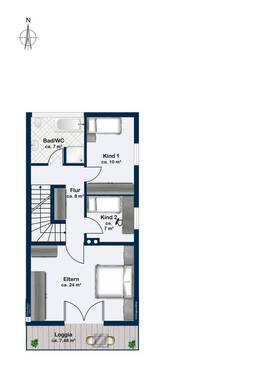 Obergeschoss - 5 Zimmer Doppelhaushälfte zum Kaufen in Valley