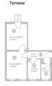 Grundriss 2-Zi-EG-Wohnung mit Terrasse und Garten - 