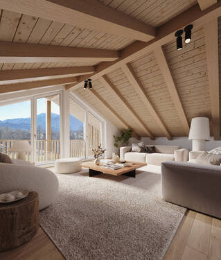 Visualisierung Studio im Dachgeschoss - 