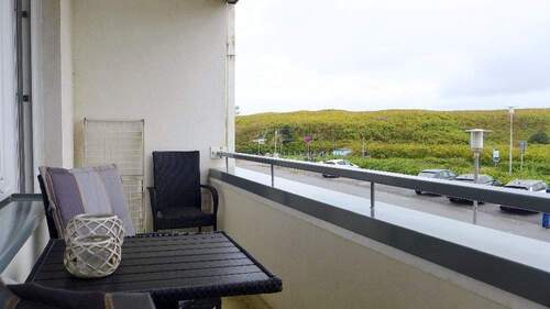Loggia mit Blick auf die letzte Dünenkette - 