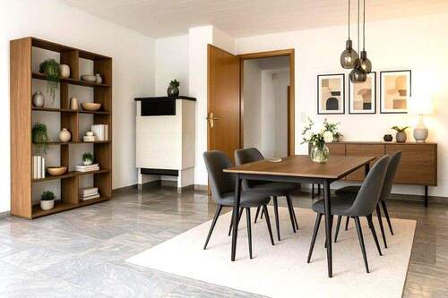 Essbereich Einrichtung beispielhaft - WOHNEN mit GARTENIDYLLE! 3-Zimmer-Wohn. + Terrasse m. Garen + 70 qm Gartengrundst. + Außenstellpl.