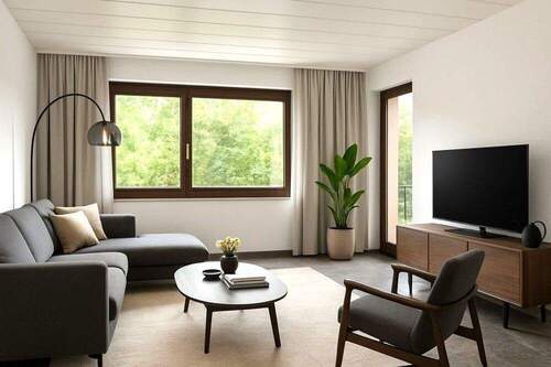 Wohnbereich Einrichtung beispielhaft - 3 Zimmer Etagenwohnung zum Kaufen in Waiblingen / Hegnach