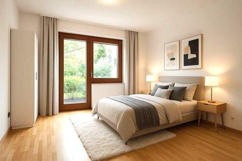 Schlafzimmer Einrichtung beispielhaft - Etagenwohnung mit 64,00 m² in Waiblingen / Hegnach zum Kaufen