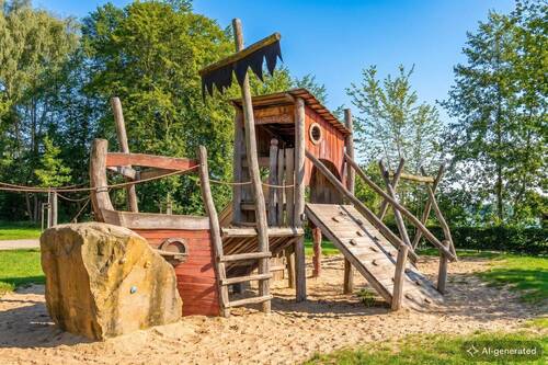 Spielplatz am öffentlichen Strand - in wenigen Minuten zu Fuß erreichbar - 