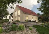 Bodensee 129 - Gartenansicht - Das Einfamilienhaus mit dem schönen Satteldach in Kranichborn - Freundlich und gemütlich
