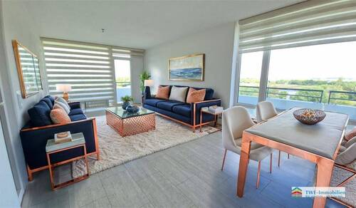 Wohnzimmer - KI - Helle 4-Zimmer-Wohnung mit Rundumbalkon und Weitblick bis zum Elfrather See