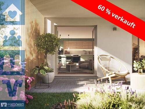 Visualisierung der modernen Terrasse - 3-Zi.-Neubauwohnung mit Balkon in zentraler Lage Markt Schwaben