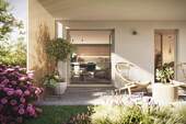 Visualisierung der modernen Terrasse - Etagenwohnung mit 81,50 m² in Markt Schwaben zum Kaufen