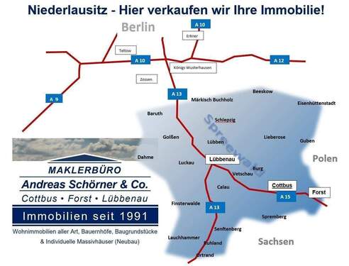 Karte Tätigkeitsbereich Maklerbüro - 