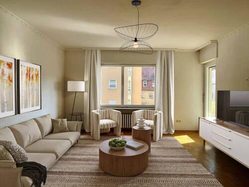 Visualisierung_Wohnzimmer - 3 Zimmer Etagenwohnung zum Kaufen in Bamberg