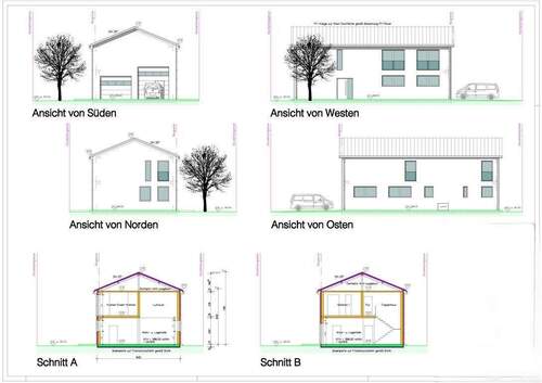 Schnitt und Ansichten - 