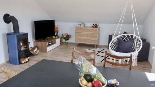 Wohnzimmer mit Schwedenofen DG - 