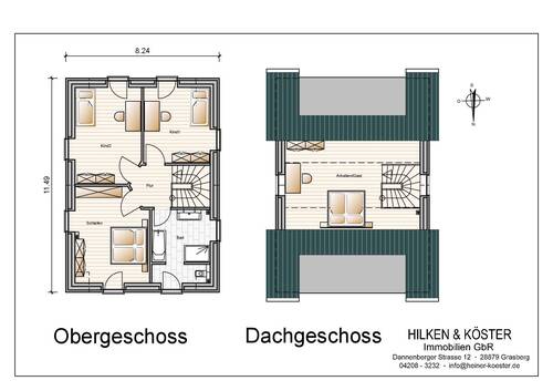 Obergeschoss, Dachgeschoss - 