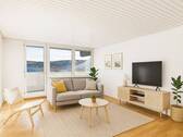 Wohnzimmer (Einrichtungsvorschlag) - Etagenwohnung mit 87,80 m² in Winnenden zum Kaufen