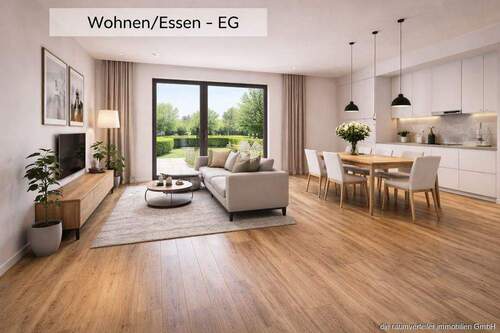 Visualisierung Wohn- und Essbereich - Einfamilienhaus mit 125,00 m&sup2; in Bruckmühl zum Kaufen