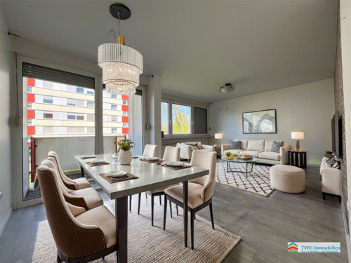 Wohnzimmer / Essbereich - Zentral gelegene 3-Zimmer-Wohnung in Dormagen