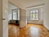 Blick zur Wohnküche und Wohnzimmer - 4 Zimmer Etagenwohnung zur Miete in Frankfurt am Main