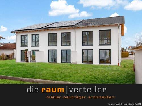 Muster- Außenansicht - Modernes Neubau-Reihenendhaus West mit Südgarten & TG-Zugang