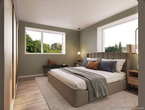 Visualisierung Schlafzimmer - Etagenwohnung mit 90,50 m&sup2; in Bruckmühl zum Kaufen