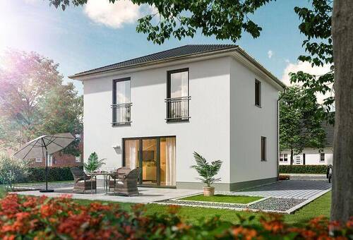 SH100 - Gartenansicht - Kompaktes Familienhaus - Stadtnahes Wohnen zu mietähnlichen Konditionen in Apolda