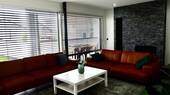Wohnzimmer EG mit bodenebenen, 3-fach Fenstern - 