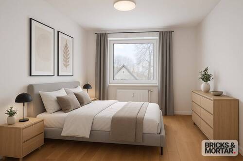 Schlafzimmer - Visualisierung optimiert mit KI - 