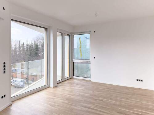 Wohnzimmer (Balkon) - EASE EH55 Neubau * 2- Zimmer - Neubauwohnung