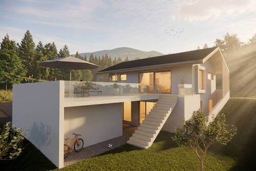  Visualisierung / Außenansicht - Modernes Designerhaus mit traumhaftem Bergblick in Eberfing