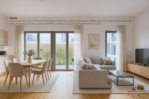 KI Visualisierung (Hinweise beachten) - Sofort einziehen: Familienwohnung mit 3 Zimmern & Garten