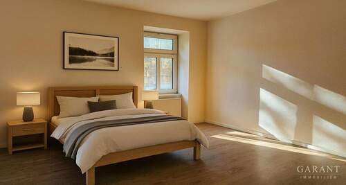 Schlafzimmer Homestaging virtuell - Etagenwohnung mit 48,00 m² in Crailsheim zum Kaufen