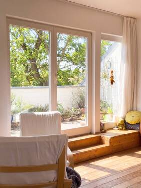 Blick auf die Terrasse - 3 Zimmer Etagenwohnung in Seddiner See