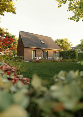 Eingangsgiebel Klinker Gartenansicht - 