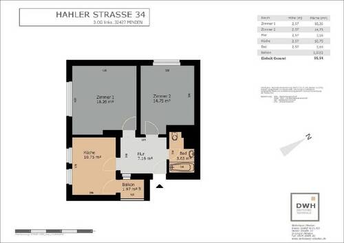 VE 43009 Hahler Str 34 3OG li - 