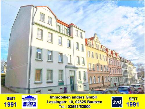 Hausansicht - Moderne 3-Raum-Wohnung mit Einbauküche in Bautzen