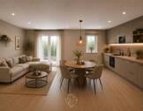 Wohn-& Essbereich visualisiert - 1 Zimmer Mehrfamilienhaus, Wohnhaus zum Kaufen in Hardheim